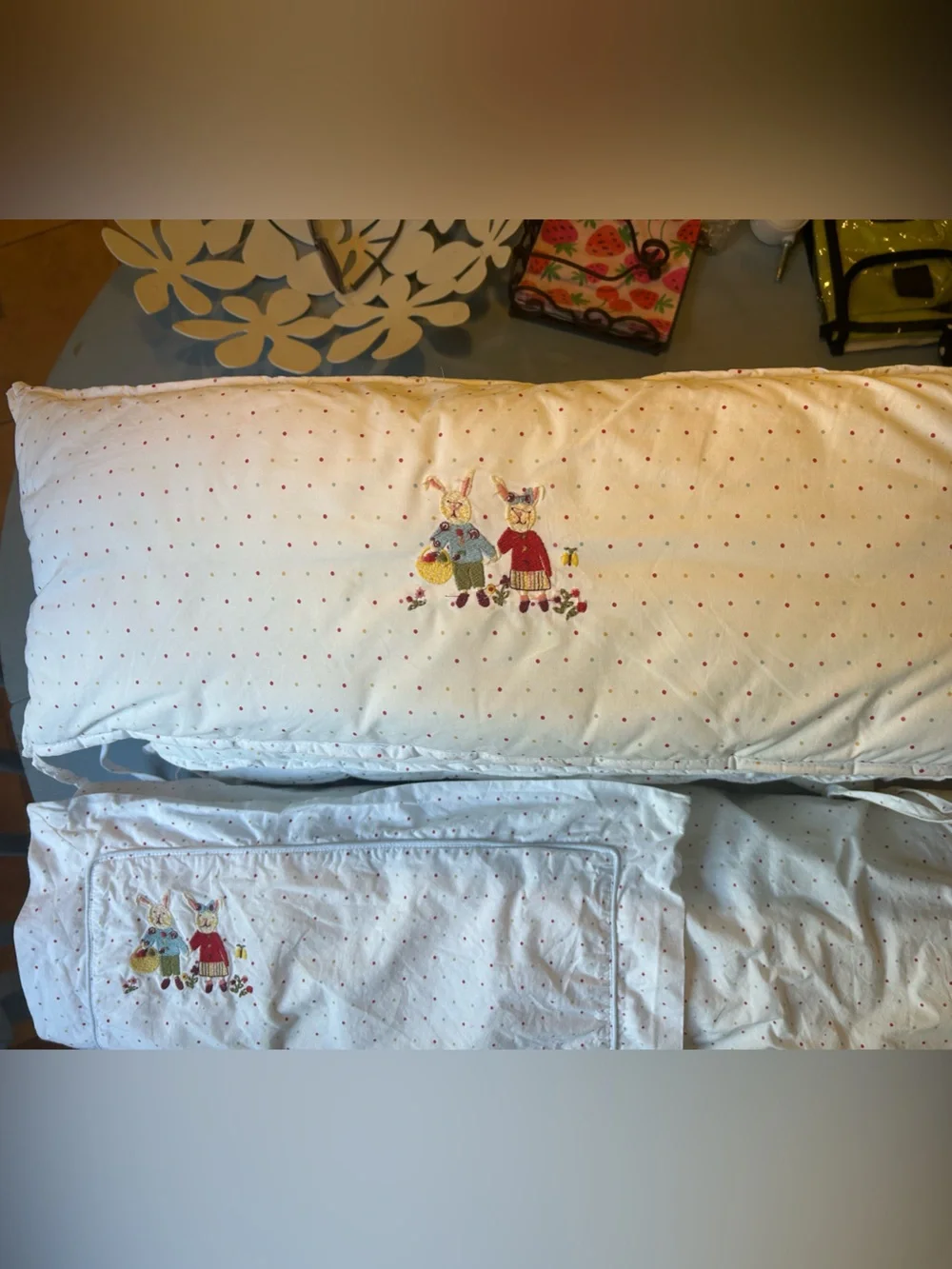 Ives Delormes Baby Sheet Set with Multicolor Polka Dots and Stripe Design